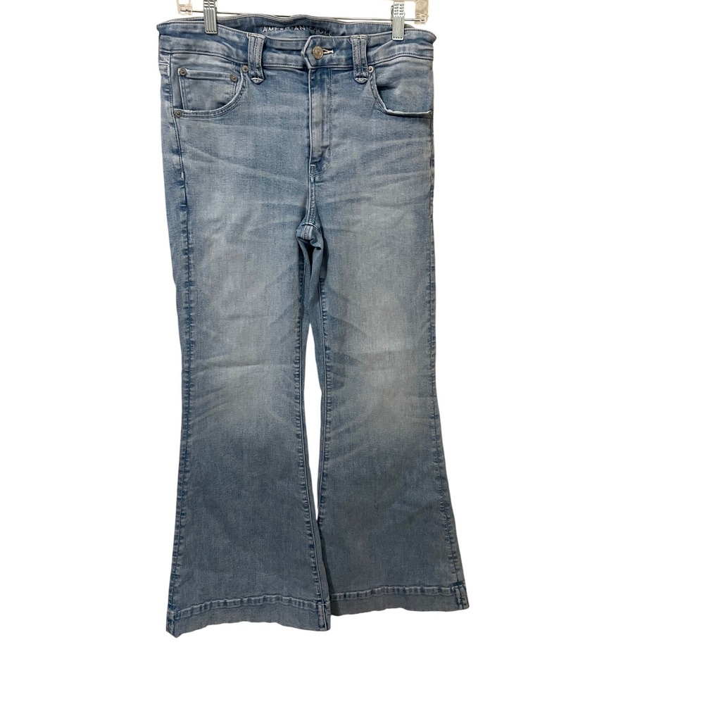American Eagle Next Level Stretch Festival Flare Jeans Light Wash Size 12
